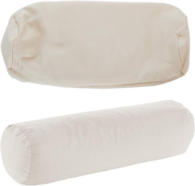 Lofe Organic Cotton Pillow Case - One Pack 17''×6'' Cylindrical Pillow Cover - 300 TC Thread Count - Soft and Breathable - Off White - Image 1